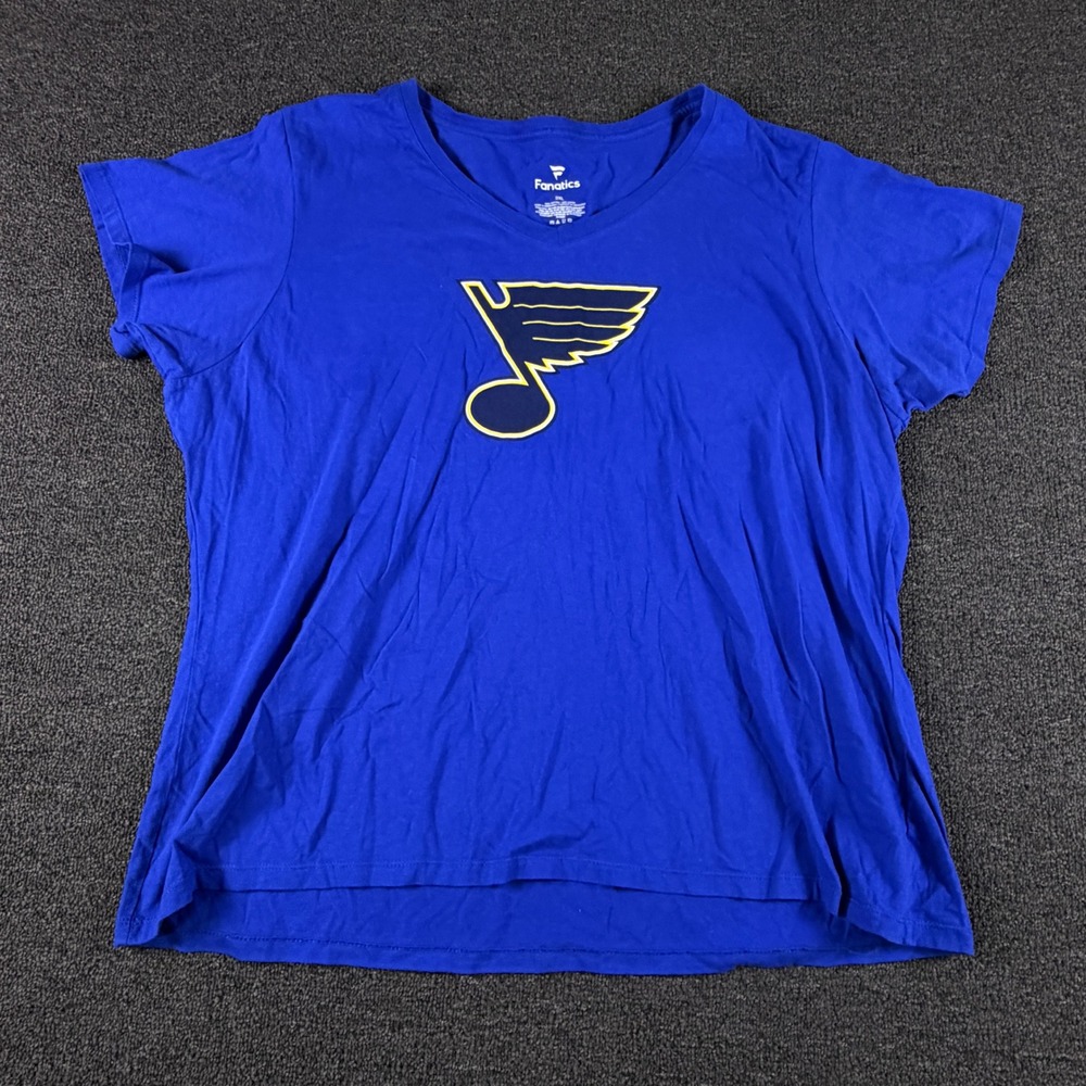 St. Louis Blues Fanatics T-Shirt Womens 3XL Blue NHL Hockey NLLPC450V EUC